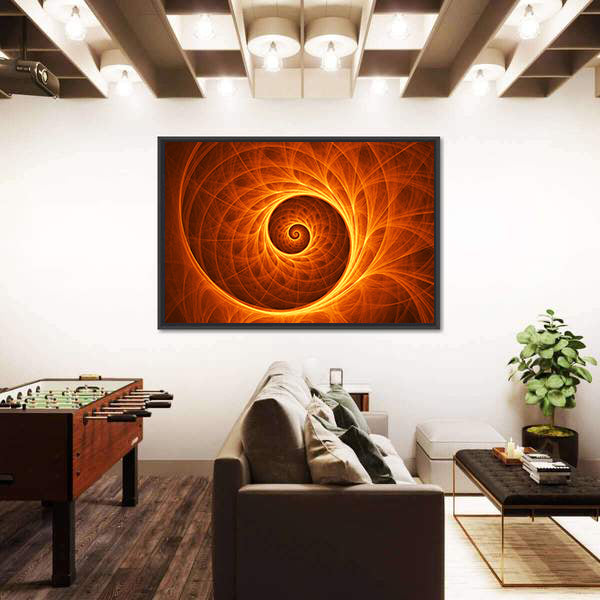 Fire Spiral Abstract Canvas Wall Art
