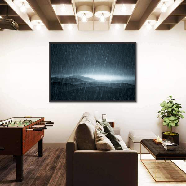 Rain Over Misty Meadows Canvas Wall Art
