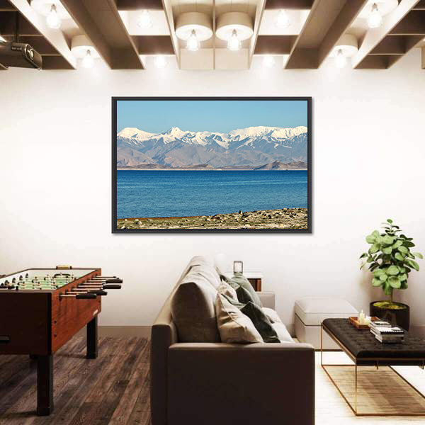 Pamir Mountains And Karakul Lake In Tajikistan Canvas Wall Art