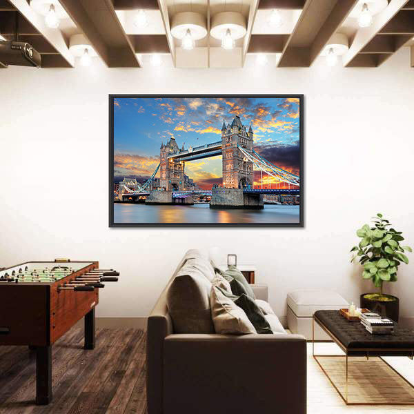 Tower Bridge at Sunset, London Canvas Wall Art