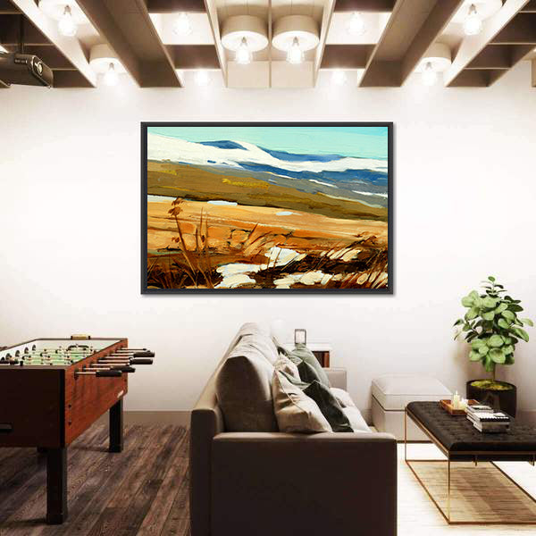Winter Snow-capped Hills Landscape Canvas Wall Art