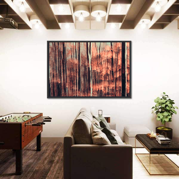 Autumnal Forest Motion Blur Canvas Wall Art