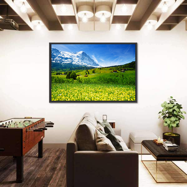 Swiss Alpine Wildflower Meadow Canvas Wall Art