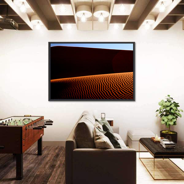 Desert Lines Around Sunset Canvas Wall Art