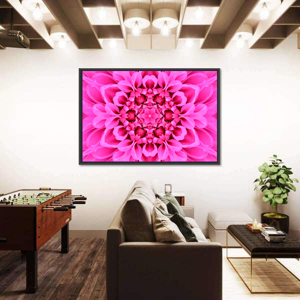 Pink Concentric Flower Canvas Wall Art