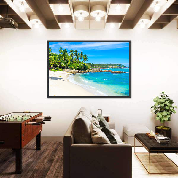 Tropical Beach In Sri Lanka Canvas Wall Art