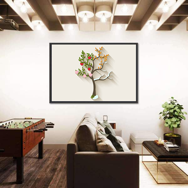 Four Seasons Trees Canvas Wall Art