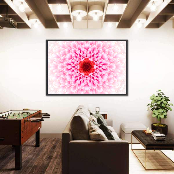 White Mandala Concentric Flower Canvas Wall Art