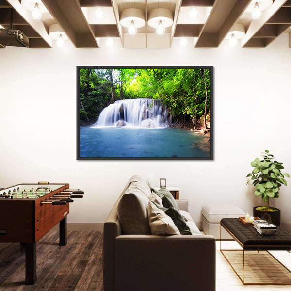 Tropical Waterfall in Thailand Canvas Wall Art