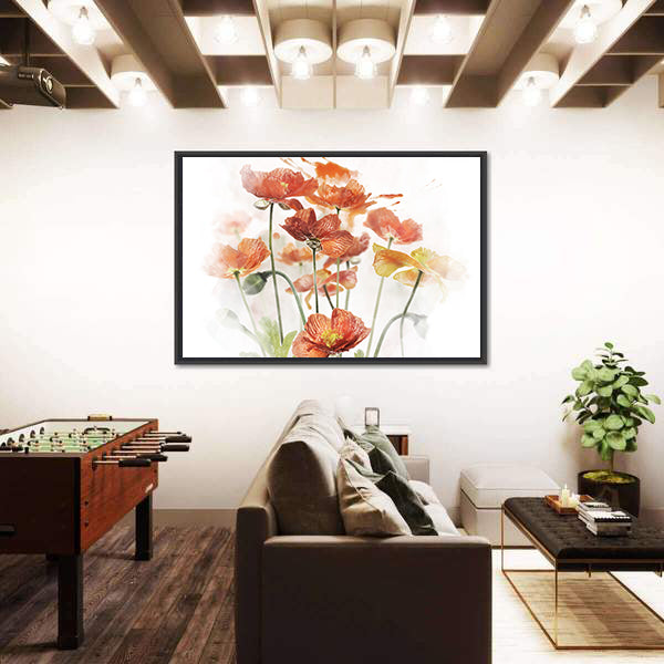 Red Poppy Flowers Canvas Wall Art