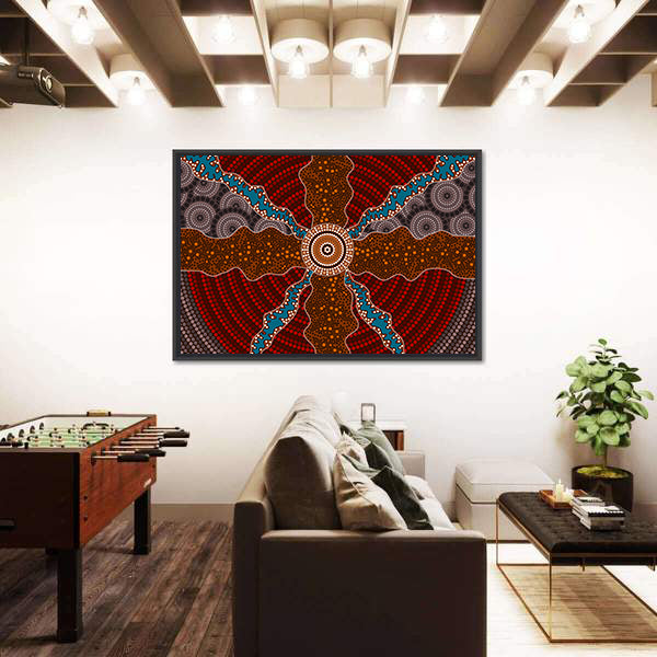 Aboriginal Dotted Vector Canvas Wall Art