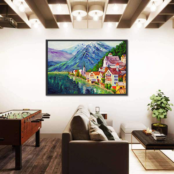 Hallstatt Oil Painting Austria Canvas Wall Art