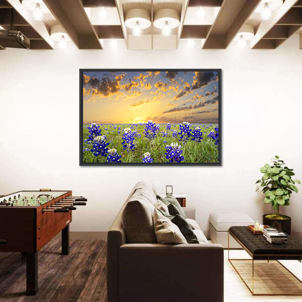 Bluebonnets In The Texas Hill County Canvas Wall Art