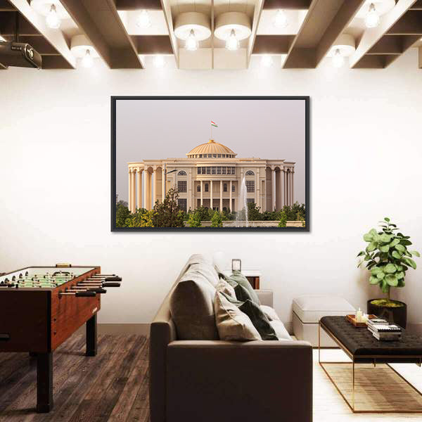Palais Des Nations In The Morning Canvas Wall Art