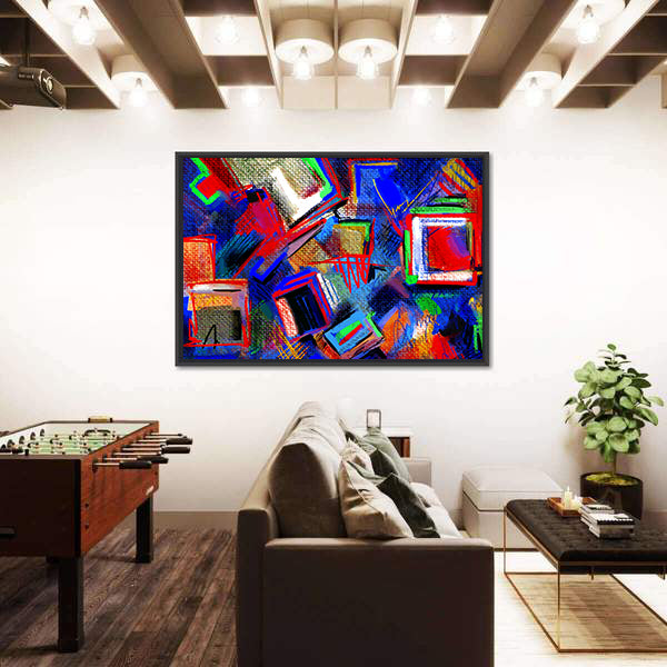 Hand-drawn Abstract Geometric Composition Canvas Wall Art