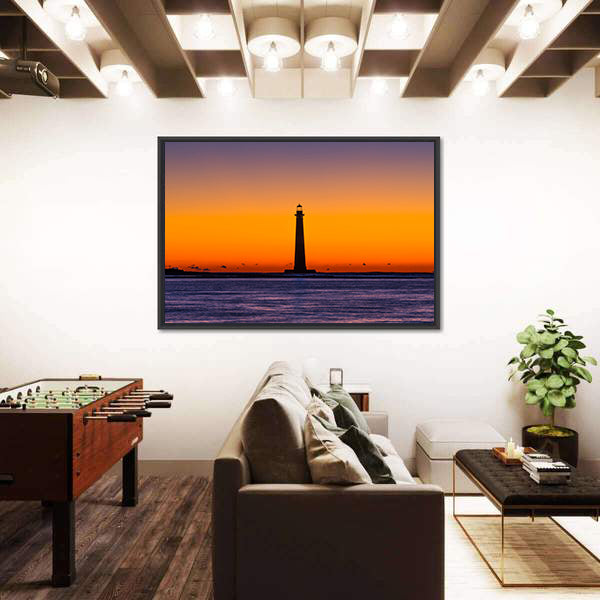 Morris Island Lighthouse at Sunset Canvas Wall Art