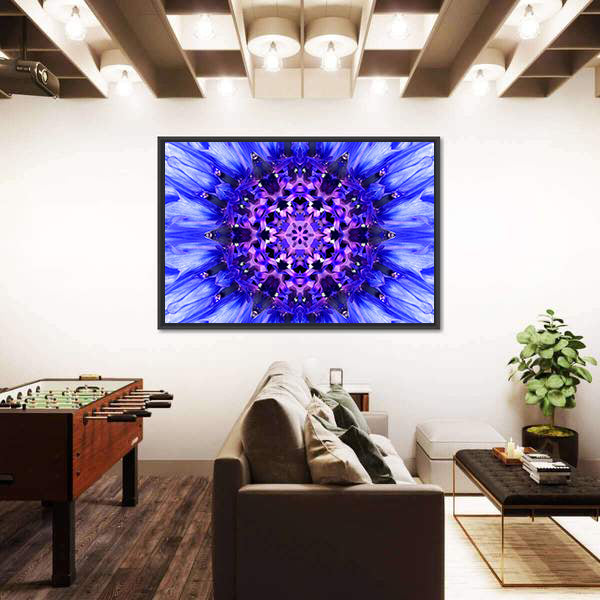 Blue Mandala Flower Canvas Wall Art