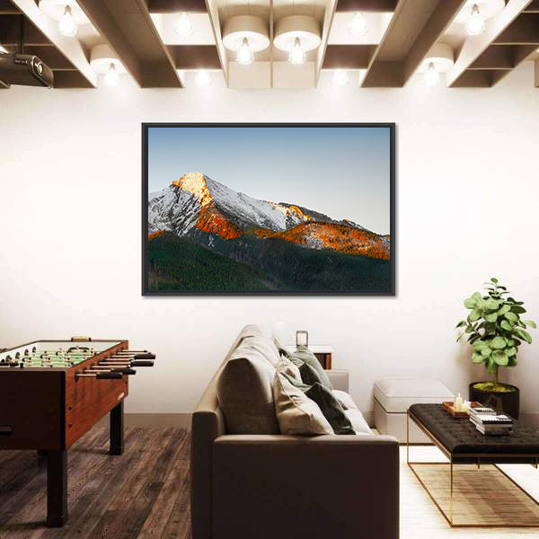 Snow Capped Peaks At Sunrise Canvas Wall Art