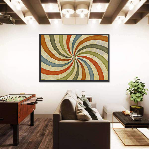 Vintage Swirling Spiral Abstract Canvas Wall Art