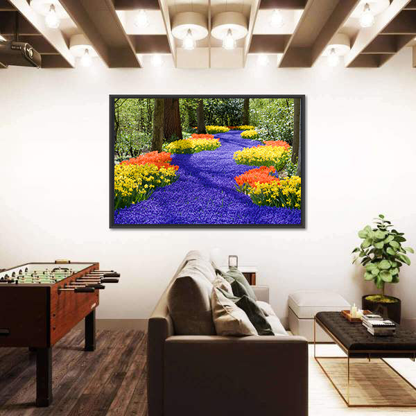 Field Of Spring Flowers Canvas Wall Art