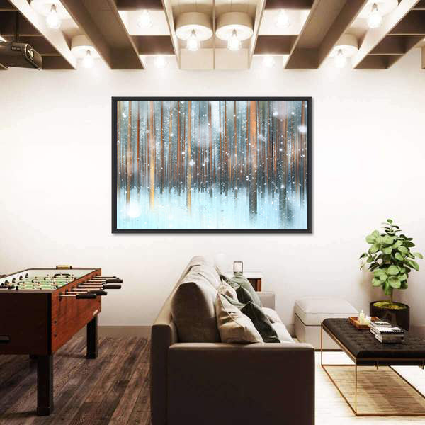 Magical Winter Forest Canvas Wall Art