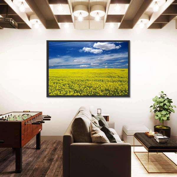 Golden Canola Field Canvas Wall Art