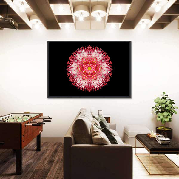 Pink Mandala Flower Canvas Wall Art
