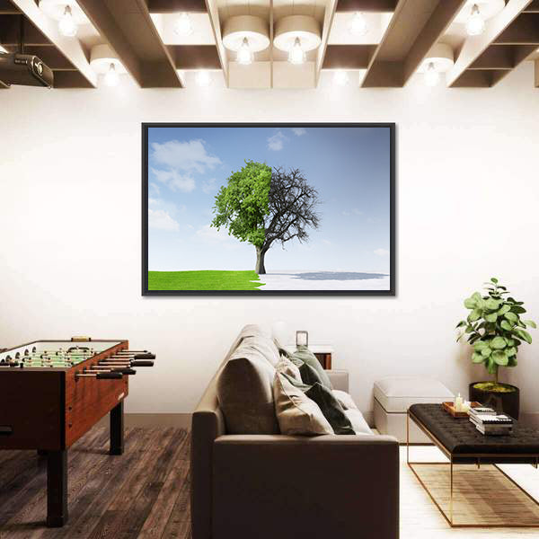 Summer To Winter Concept Canvas Wall Art