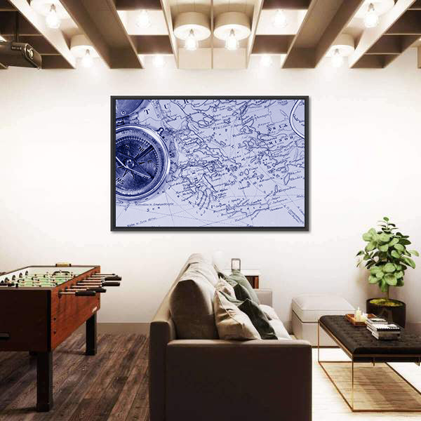 Antique Maps Showing Countries And Trade Routes Canvas Wall Art
