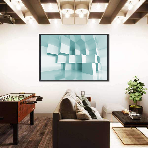 Reflective Stacked Cubes Canvas Wall Art