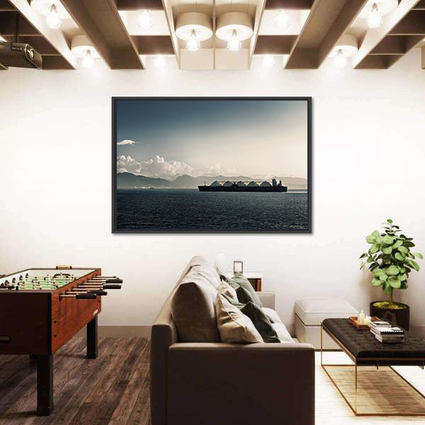 Liquefied Natural Gas LNG Carrier Ship In Sea Canvas Wall Art
