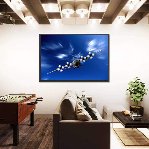 C130 Military Airplane Canvas Wall Art