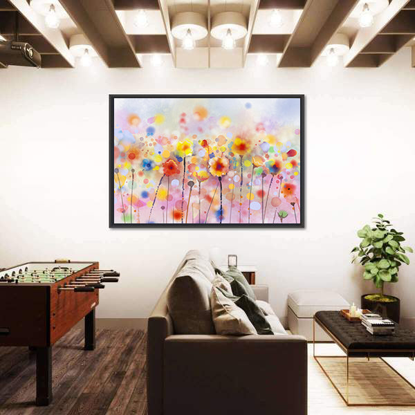 Floral Watercolor Abstract Canvas Wall Art