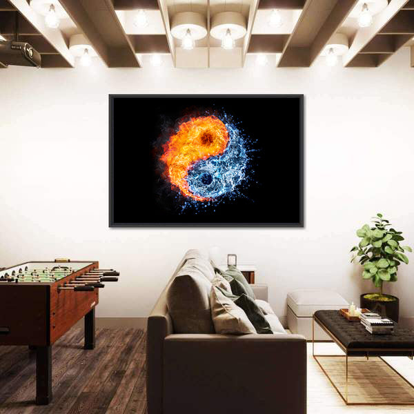 Fire And Water Tao Symbol Canvas Wall Art