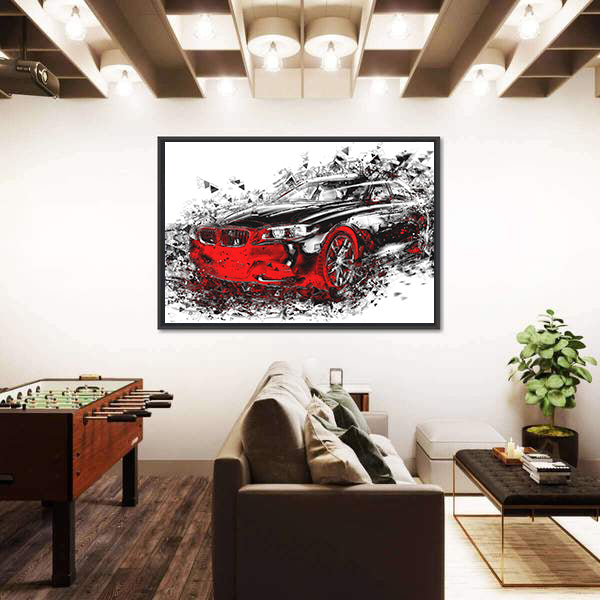 Sports Car Abstract Canvas Wall Art
