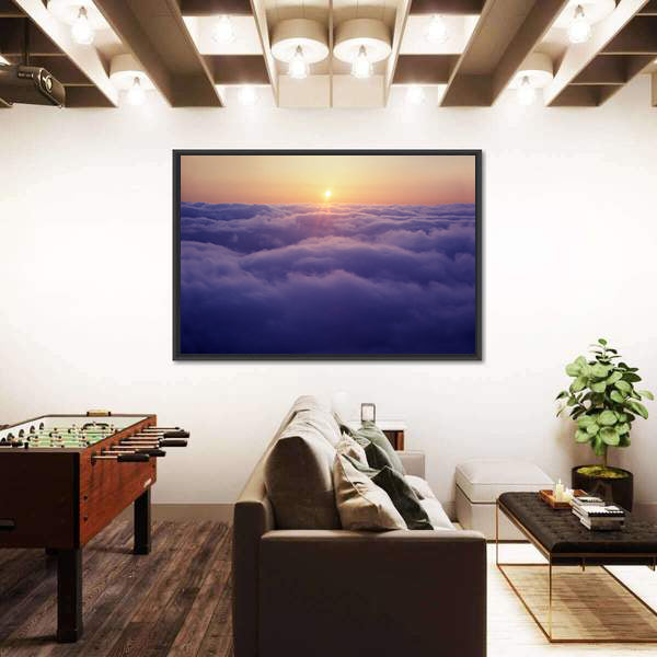 Sunset Above The Clouds Canvas Wall Art