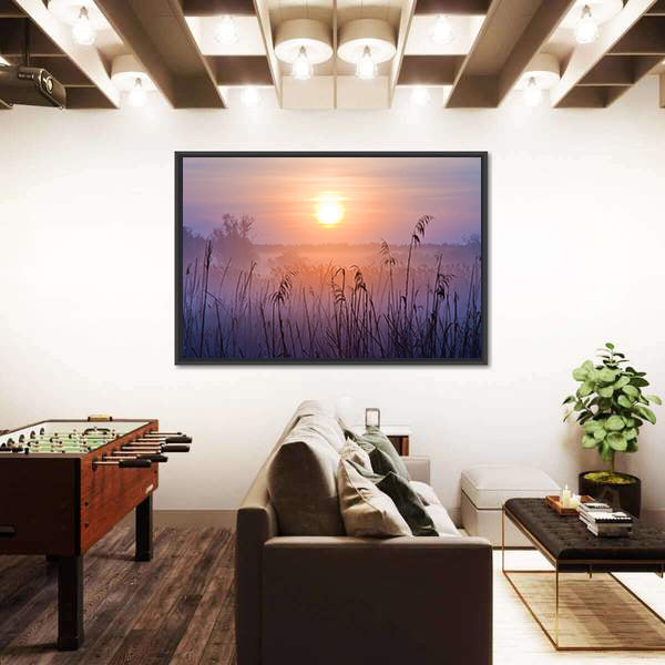 Shallow Depth Of Field At Sunset Canvas Wall Art