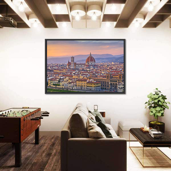 Florence City At Sunset Canvas Wall Art