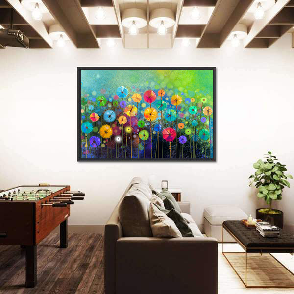 Watercolor Flowers Abstract Canvas Wall Art