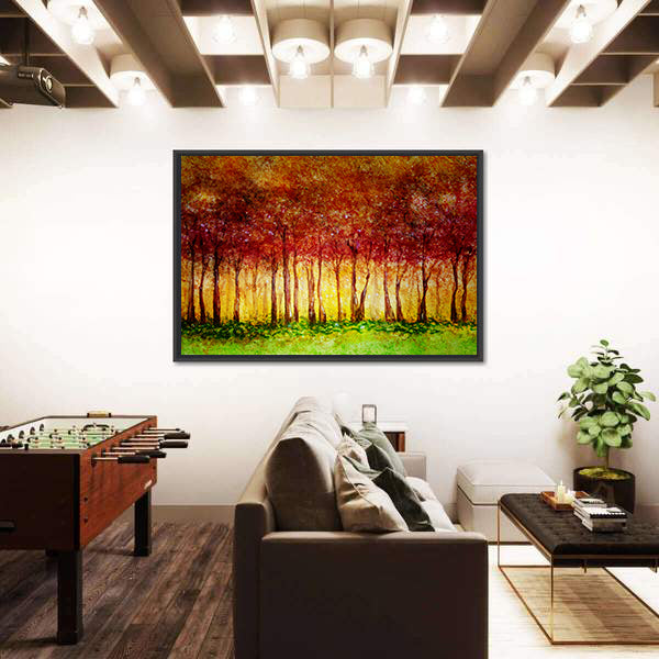 Forest In Fall Canvas Wall Art