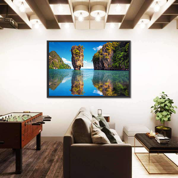 James Bond Island Reflection In Phuket Canvas Wall Art