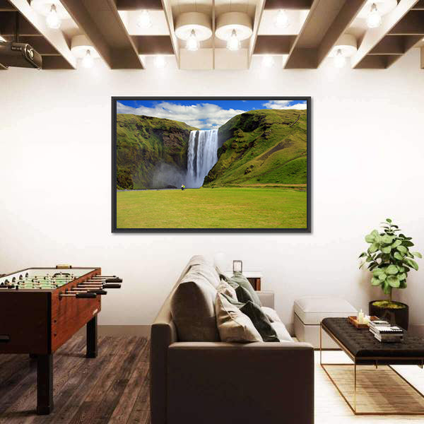Skogarfoss Waterfall In South East Iceland Canvas Wall Art