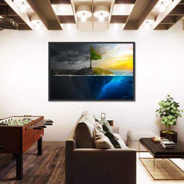 Life And Death On Floating Island Canvas Wall Art