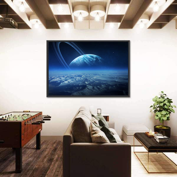 View of Uranus from Titania Canvas Wall Art