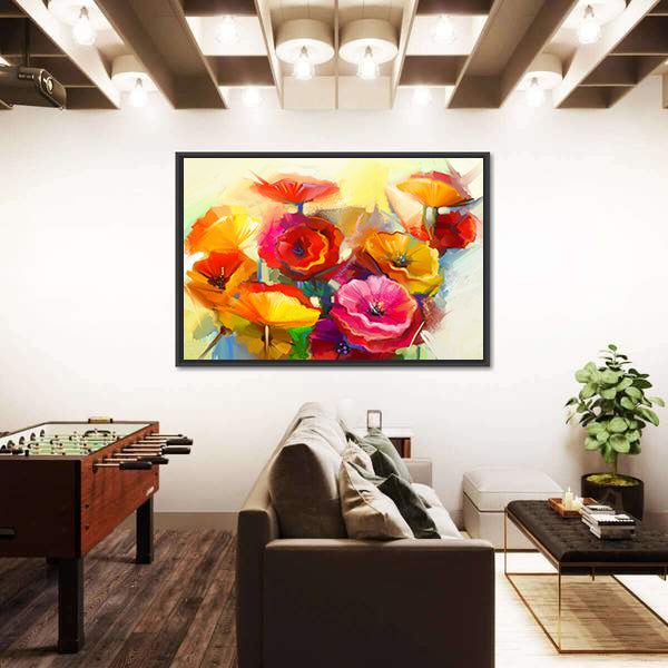 Colorful Spring Flowers Canvas Wall Art