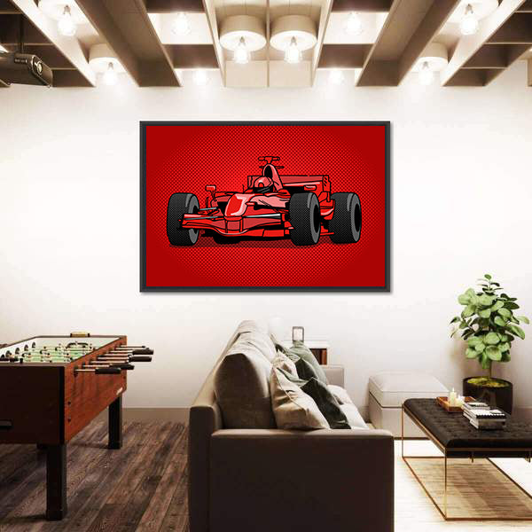 Red Pop Racing Car Canvas Wall Art