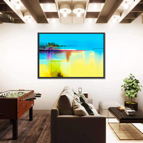Lake In Spring Season Canvas Wall Art
