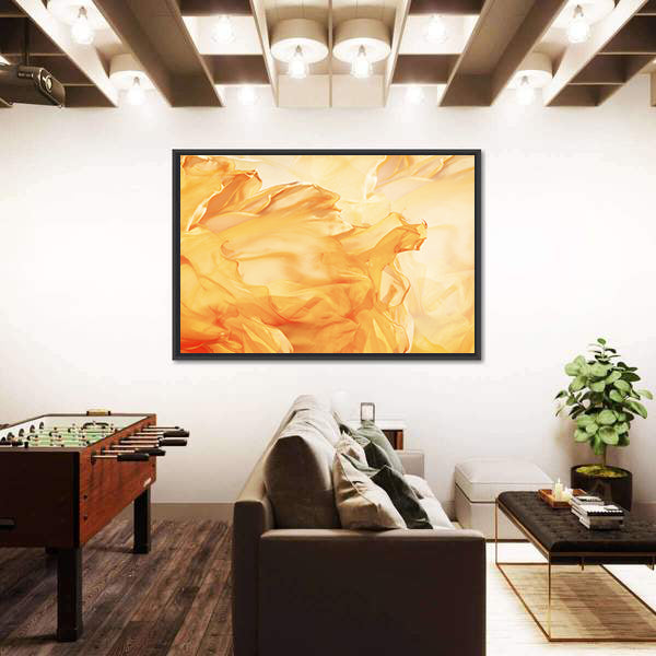 Golden Flowing Fabric Abstract Canvas Wall Art