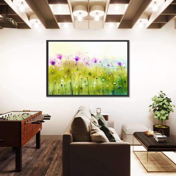 Cosmos Flowers Abstract Canvas Wall Art