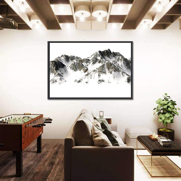 Snowy Mountain Peak Canvas Wall Art